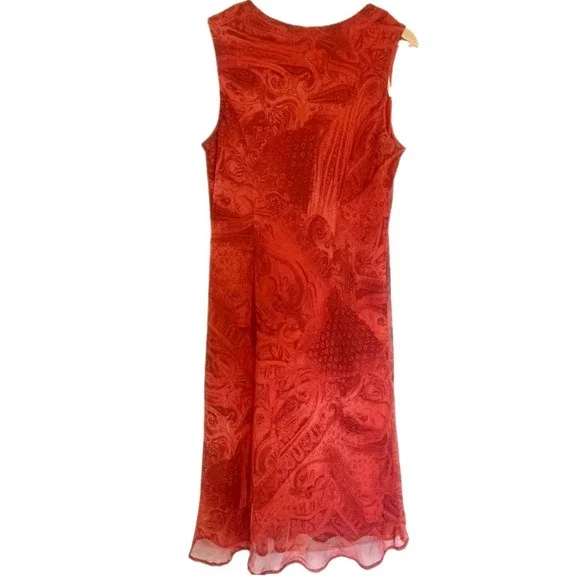 Vintage K Studio Dress Size 16 Red 90s Sleeveless‎ Ankle Length - Picture 2 of 7